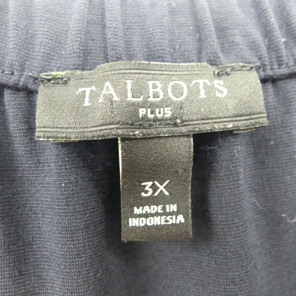 Talbots Knit Off the Shoulder Top Lace Sleeves Size 3X Navy Blue Rayon - Picture 3 of 6